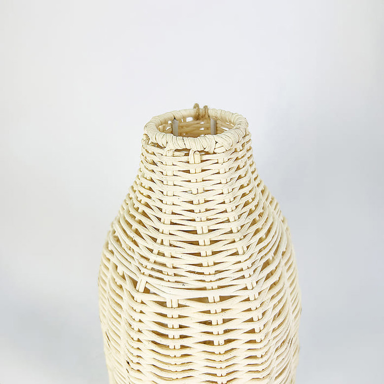 White Wicker Vases - Woven Rattan Flower Basket for Home Decor