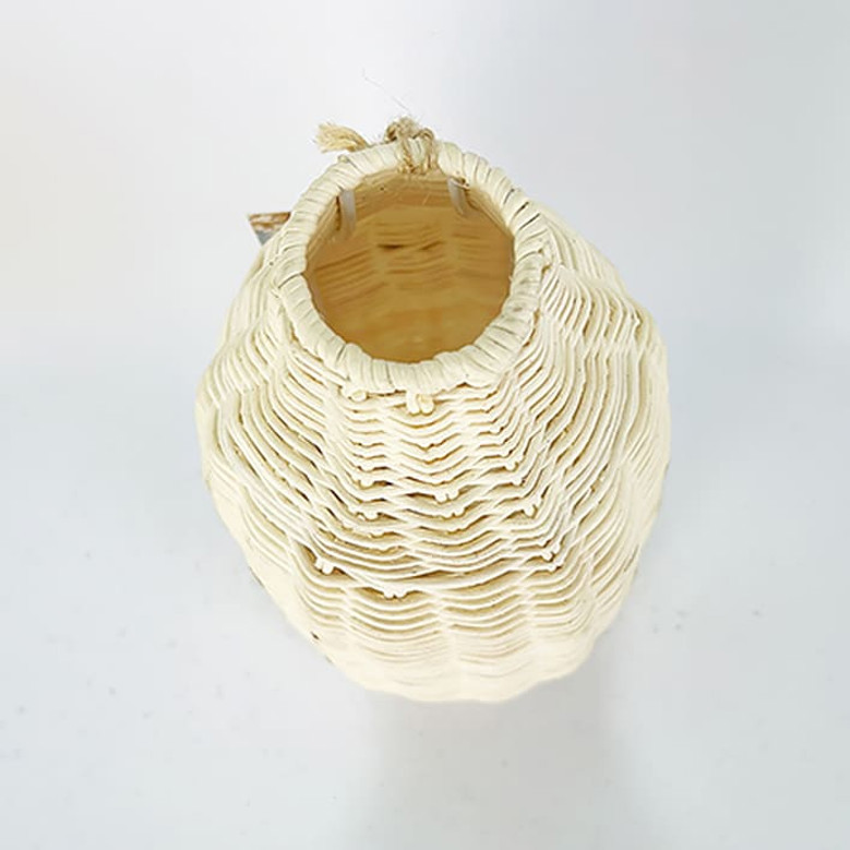 White Wicker Vases - Woven Rattan Flower Basket for Home Decor