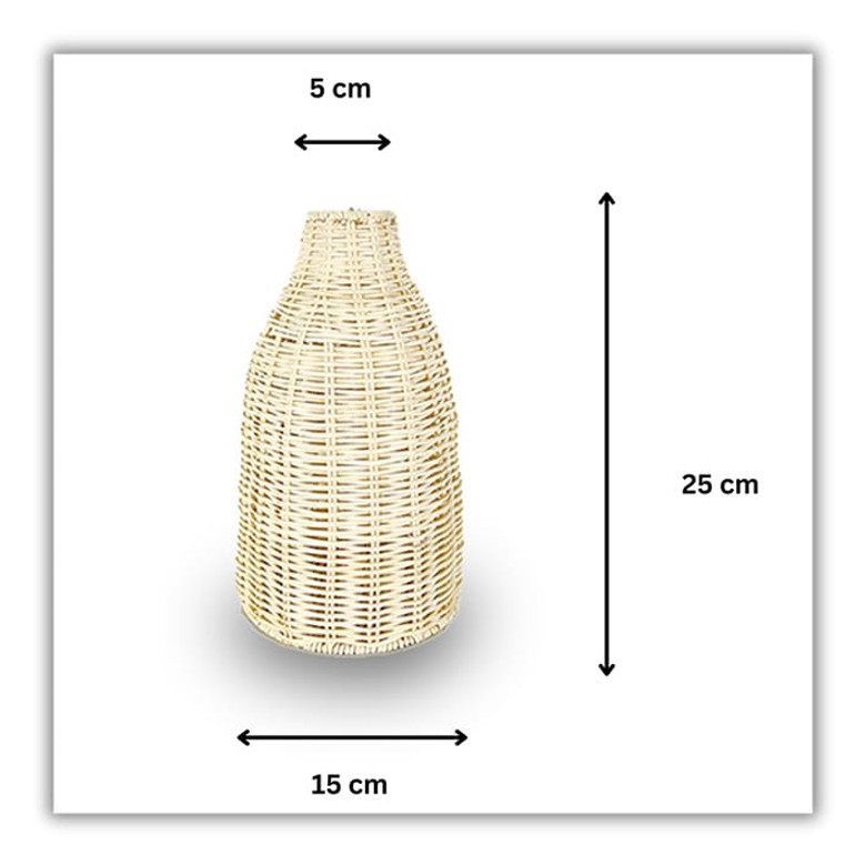 White Wicker Vases - Woven Rattan Flower Basket for Home Decor