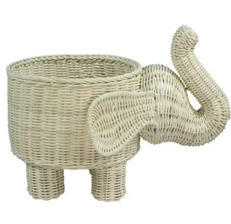 Wicker Elephant Decor Basket for Home