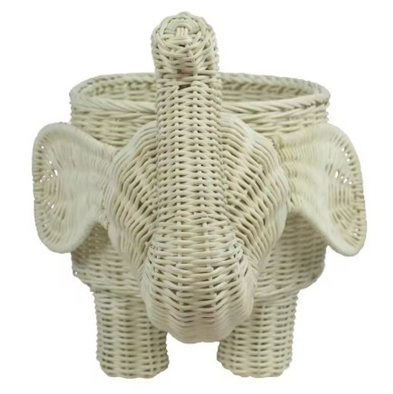 Wicker Elephant Decor Basket for Home