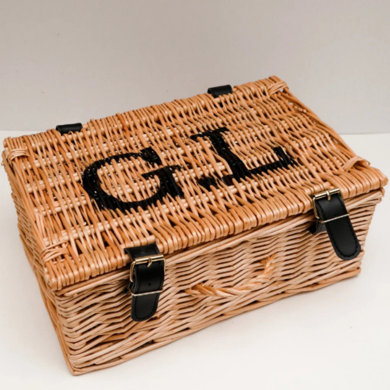 Willow Wicker Picnic Hamper Basket with Lid