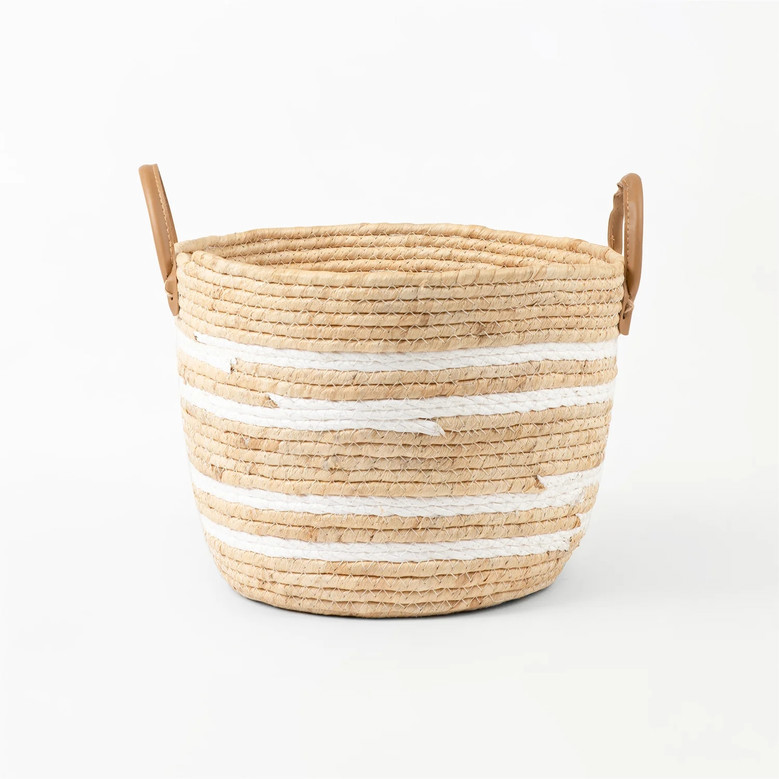 Wooden Seagrass Woven Baskets for Home Decoration