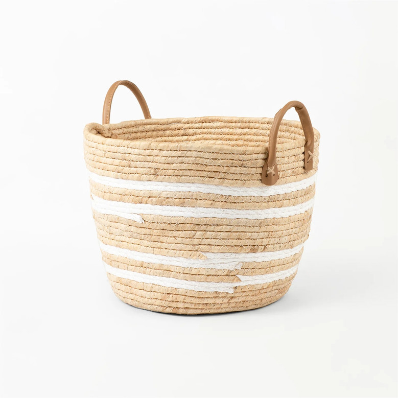 Wooden Seagrass Woven Baskets for Home Decoration