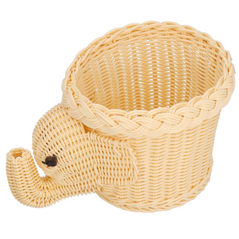 Woven Rattan Elephant Toy Basket for Christmas Gifts