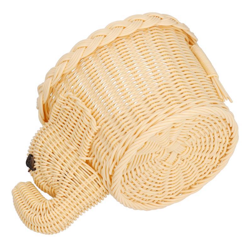 Woven Rattan Elephant Toy Basket for Christmas Gifts