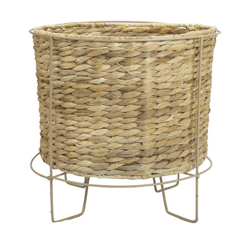 Woven Water Hyacinth Basket with Lid for Home Decoration