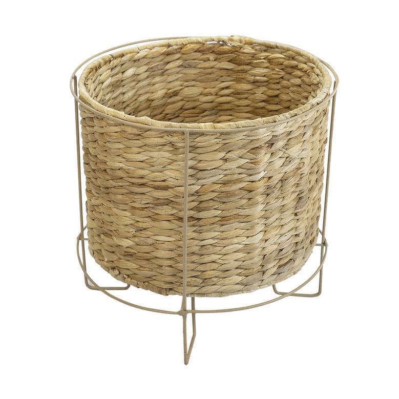 Woven Water Hyacinth Basket with Lid for Home Decoration