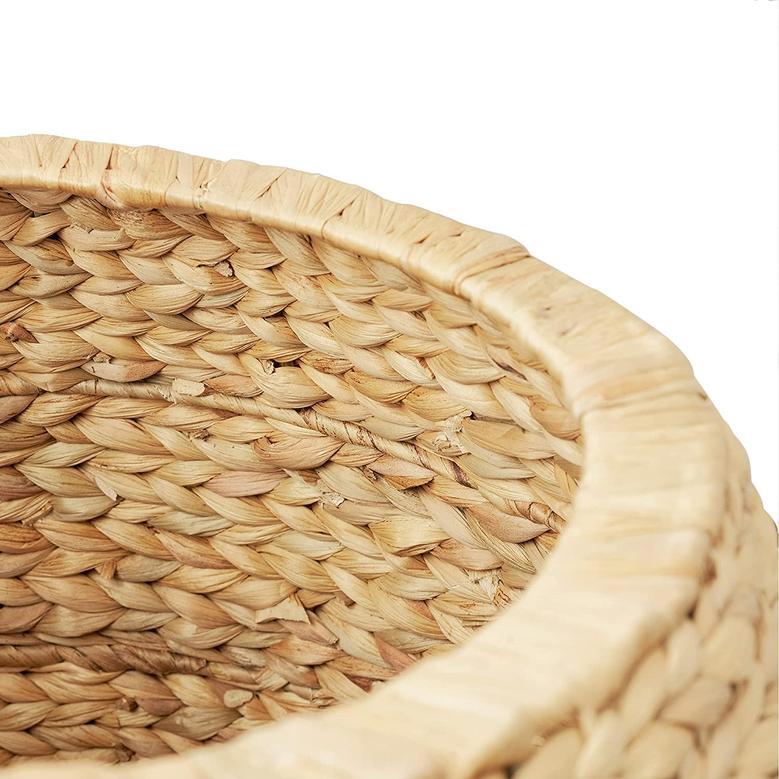 Woven Water Hyacinth Basket with Lid for Organizing