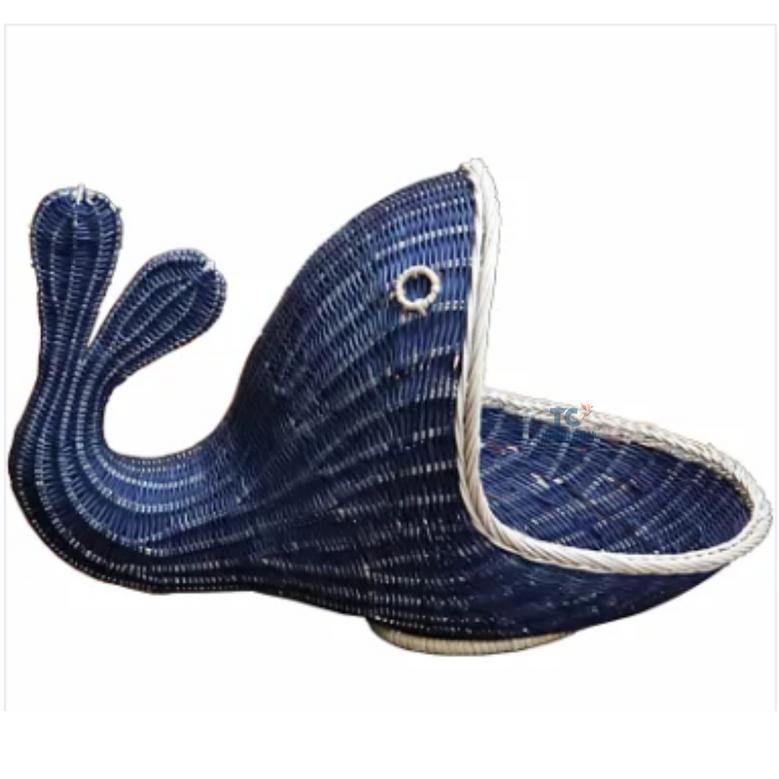 Woven Whale Basket for Kids Toy Storage