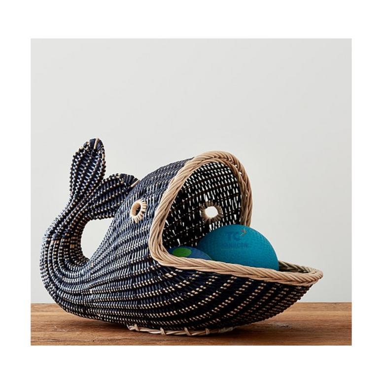 Woven Whale Basket for Kids Toy Storage