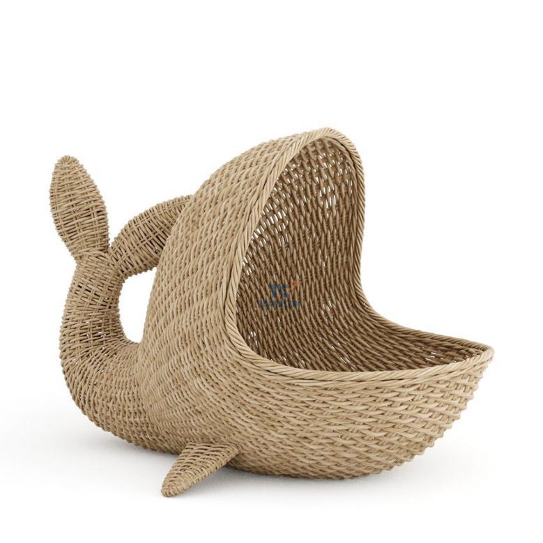 Woven Whale Basket for Kids Toy Storage