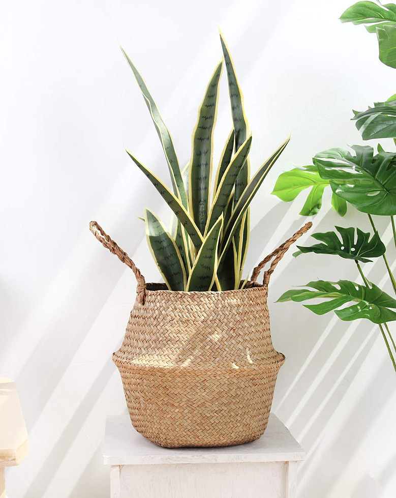 Woven Wicker Belly Basket for Home & Garden Use