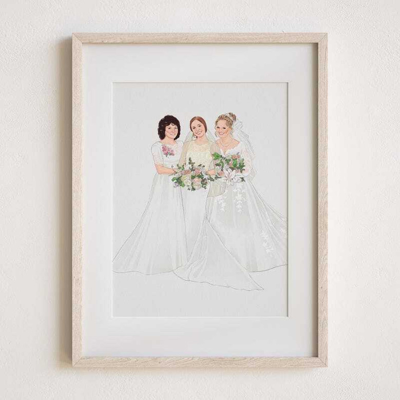 Watercolor Personalized Wedding Canvas For Mom And Daughter - Paintings For Mom