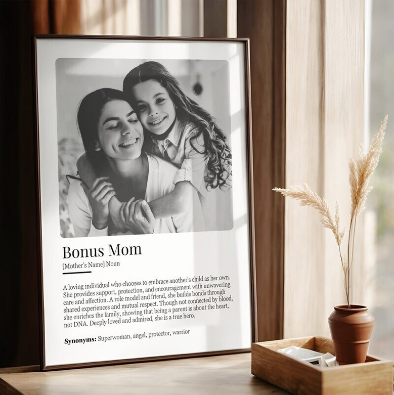 Personalized Stepped Up Mom Definition Canvas - Best Gift From Daughter And Son To Mom