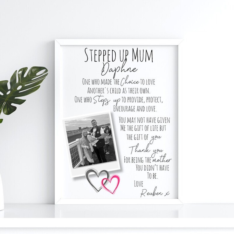 Personalized Stepped Up Mom Canvas - Heartfelt Presents For Mom - Mother's Day Or Birthday