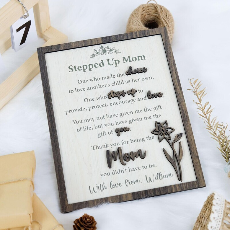 Thoughtful Customized Mother's Day Signs For Stepped Up Mom Or Bonus Moms