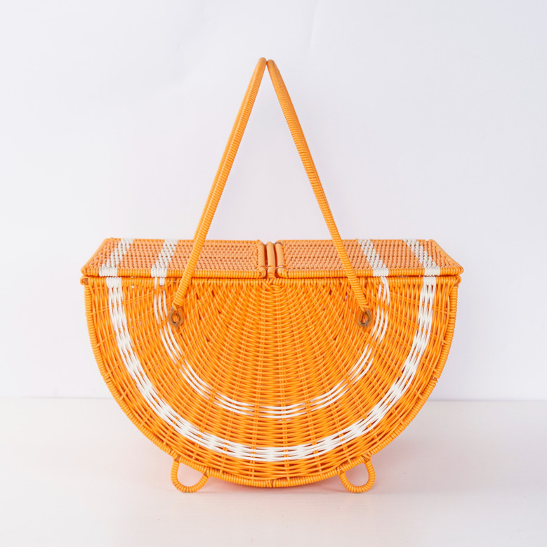 Large Resin Watermelon Wicker Picnic Basket with Handle