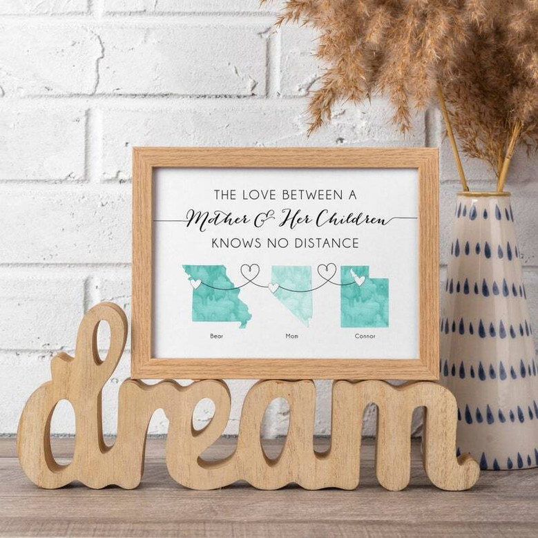 Custom State Map Canvas - Mother's Day Long Distance Gift