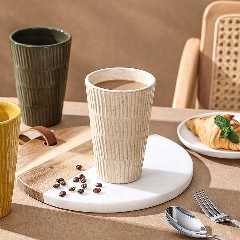 500ML Lead-free Ceramic Coffee Mugs Without Handles, Japanese Style