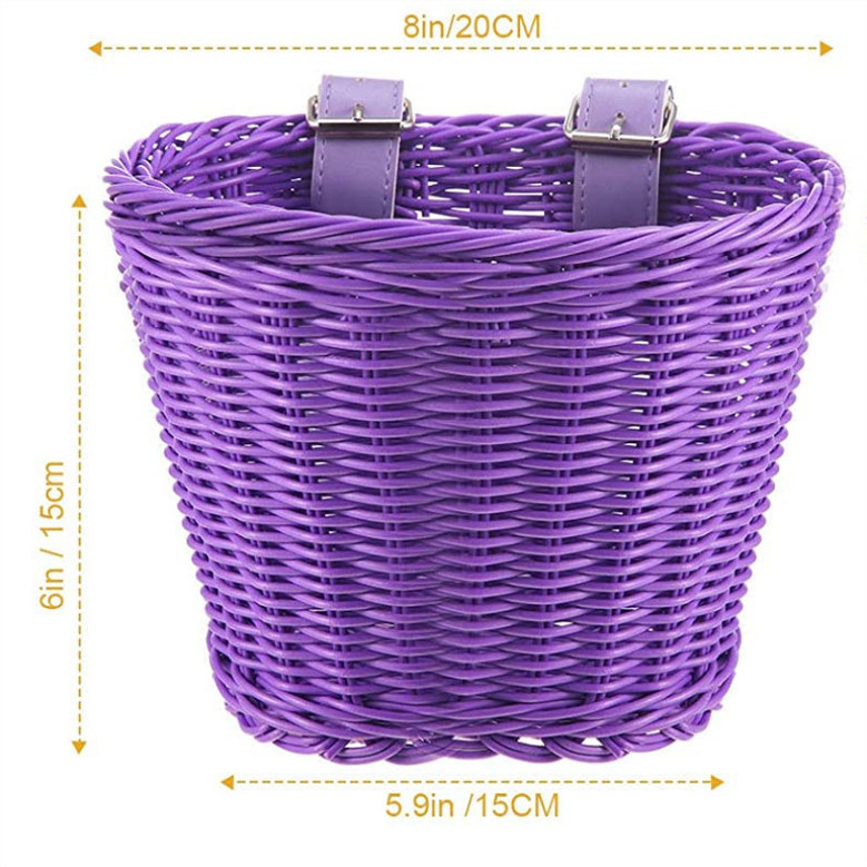 Adorable Purple Wicker Basket for Balance Bikes & Scooters