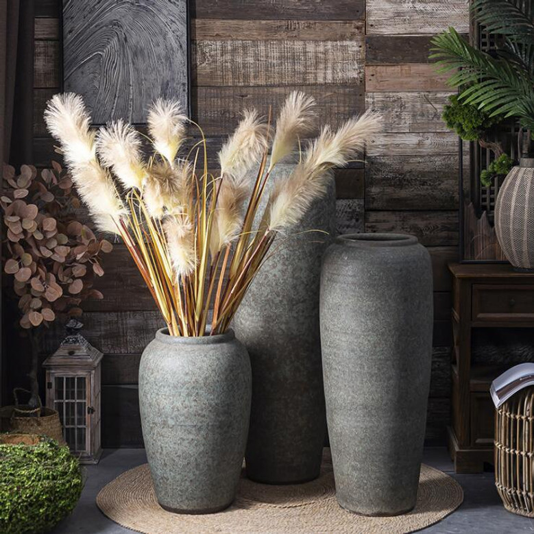 Big Gray Ceramic Plant Pot for Indoor and Garden Use