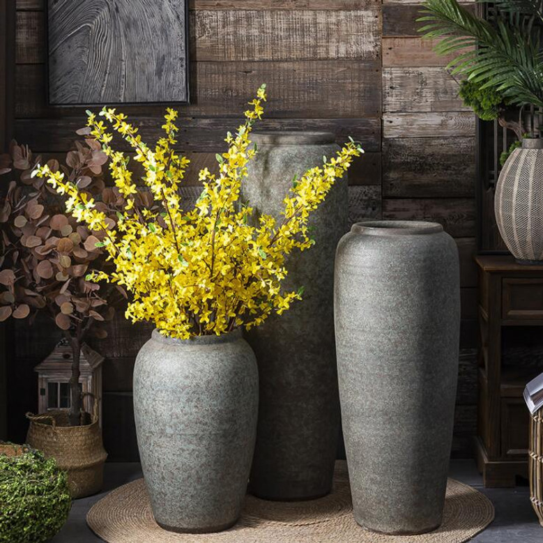 Big Gray Ceramic Plant Pot for Indoor and Garden Use