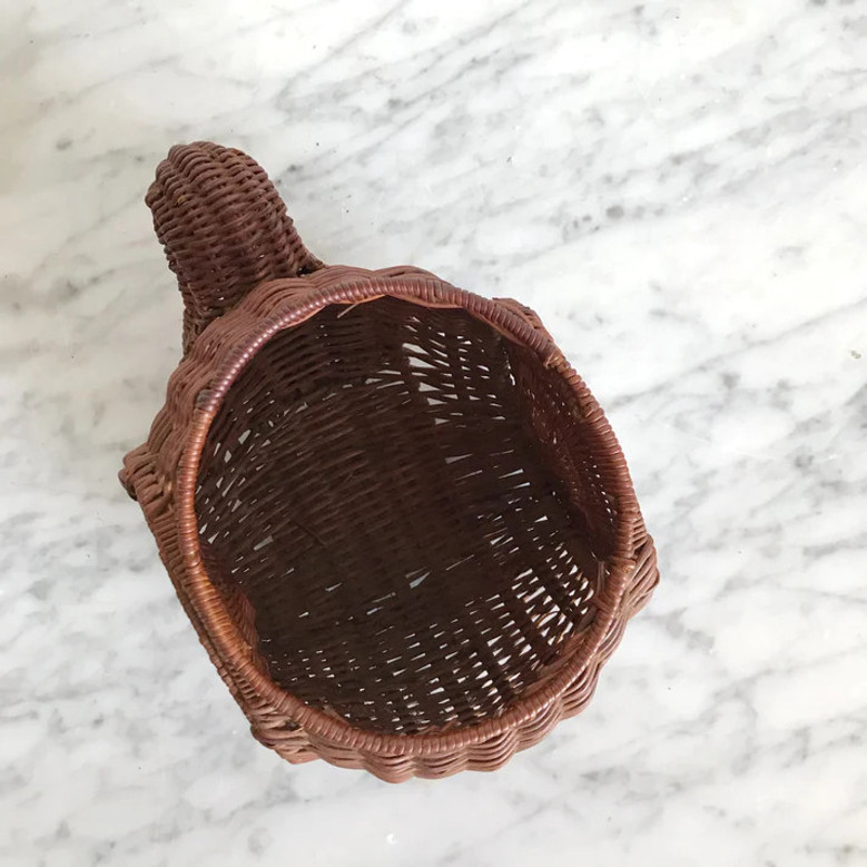 Brown Woven Rattan Wicker Snail Basket | Unique Plant Pot for Home and Garden Decor