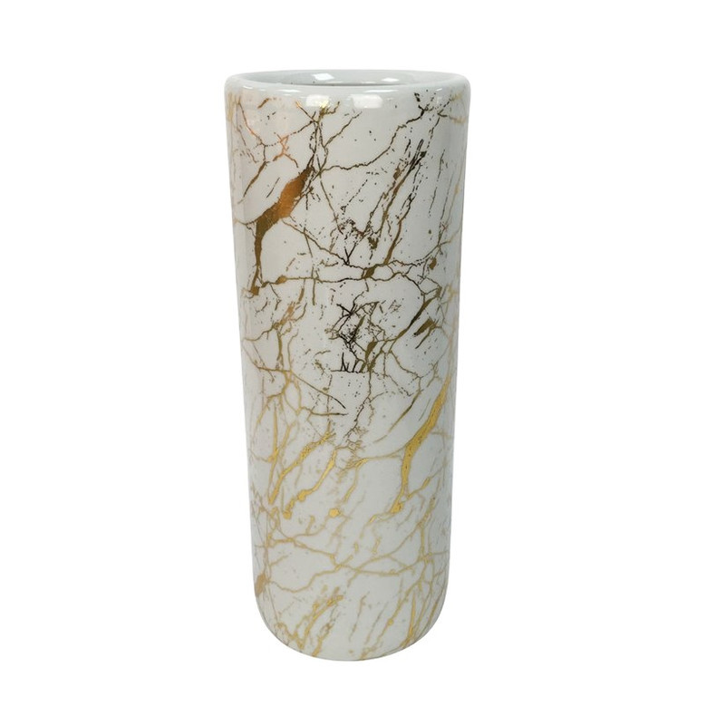 Ceramic Umbrella Vases | Luxury Porcelain Floor Vase with Gold Marble Design