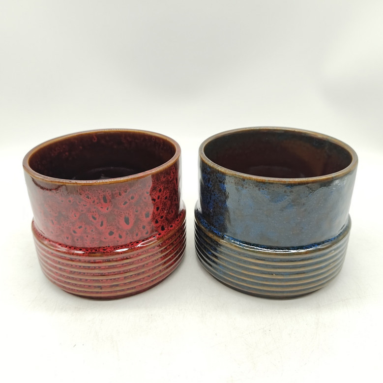 Clay Terracotta Flower Pots for Indoor or Outdoor Use - Blue, Red Ceramic Plant Pot