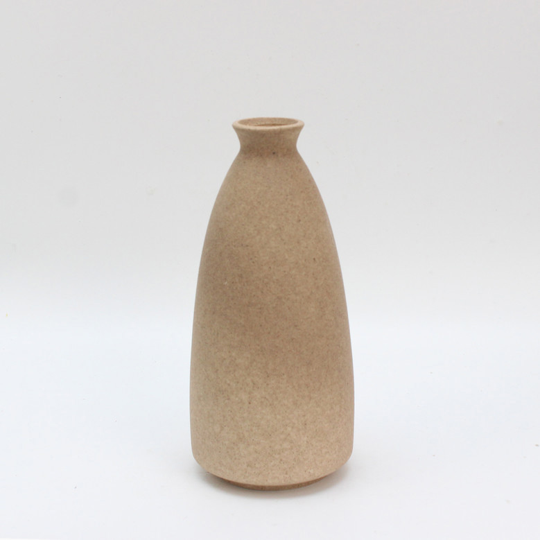 Conic Rustic Tall Ceramic Vase with Sand Glaze Finish for Home Decoration