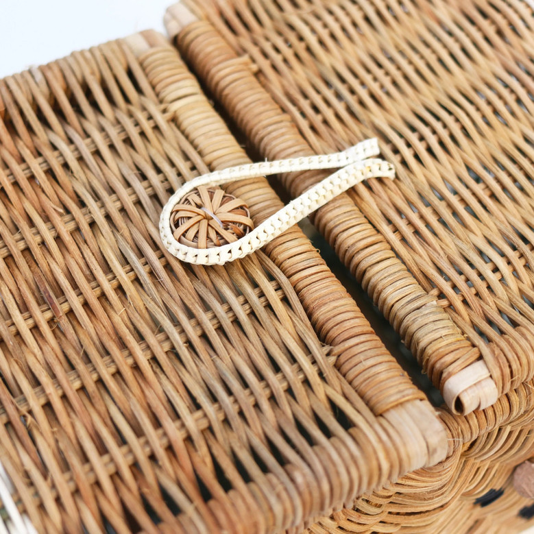 Handwoven Watermelon Wicker Basket for Picnic and Home Decor