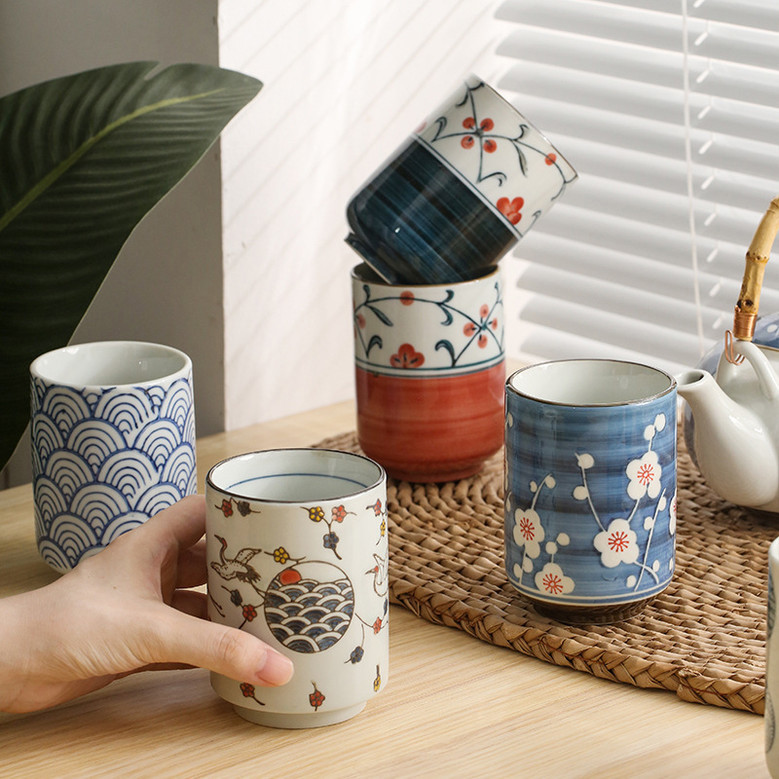 Large Capacity Japanese Art Ceramic Coffee Mugs Without Handles