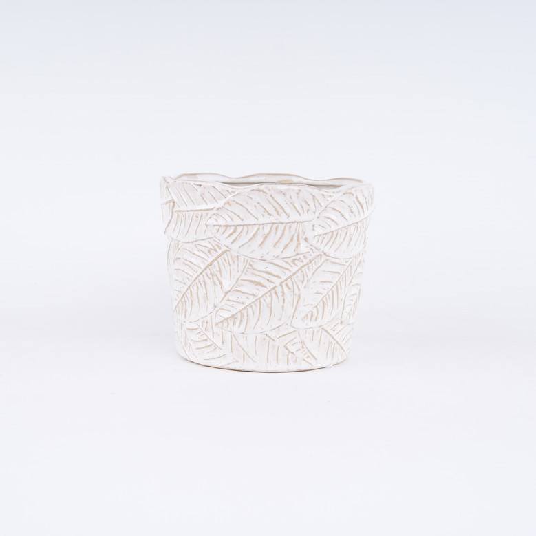 Modern White Ceramic Plant Pot for Indoor Home