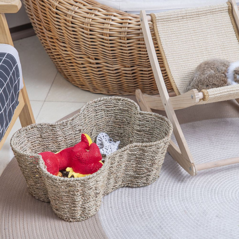 Natural Dog Bone Wicker Baskets | Stylish Storage for Pet Essentials