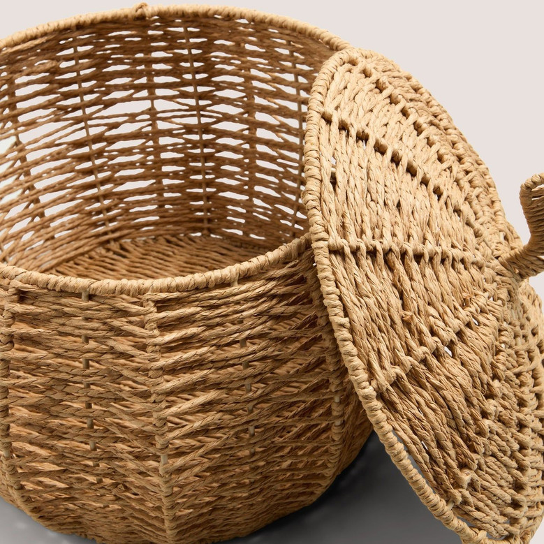 Natural Handmade Pumpkin Storage Basket | Halloween Wicker Basket for Gifts