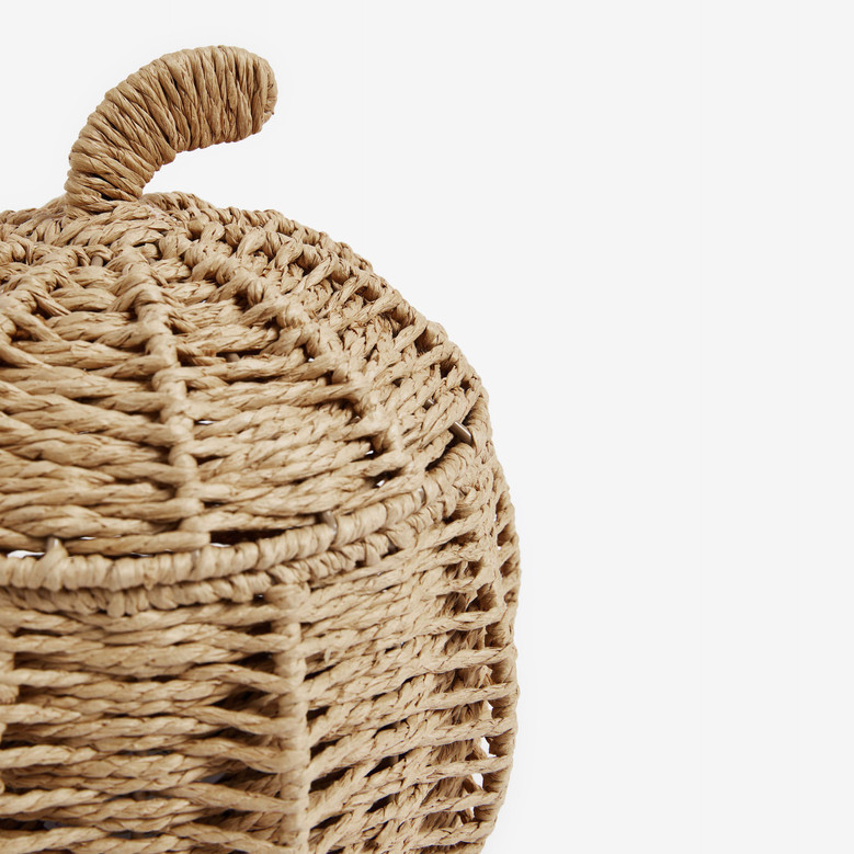 Natural Handmade Pumpkin Storage Basket | Halloween Wicker Basket for Gifts