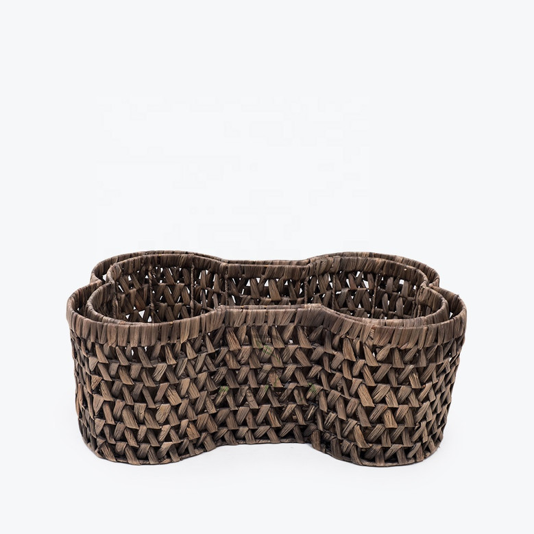 Natural Woven Dog Bone Wicker Baskets for Pet Supplies