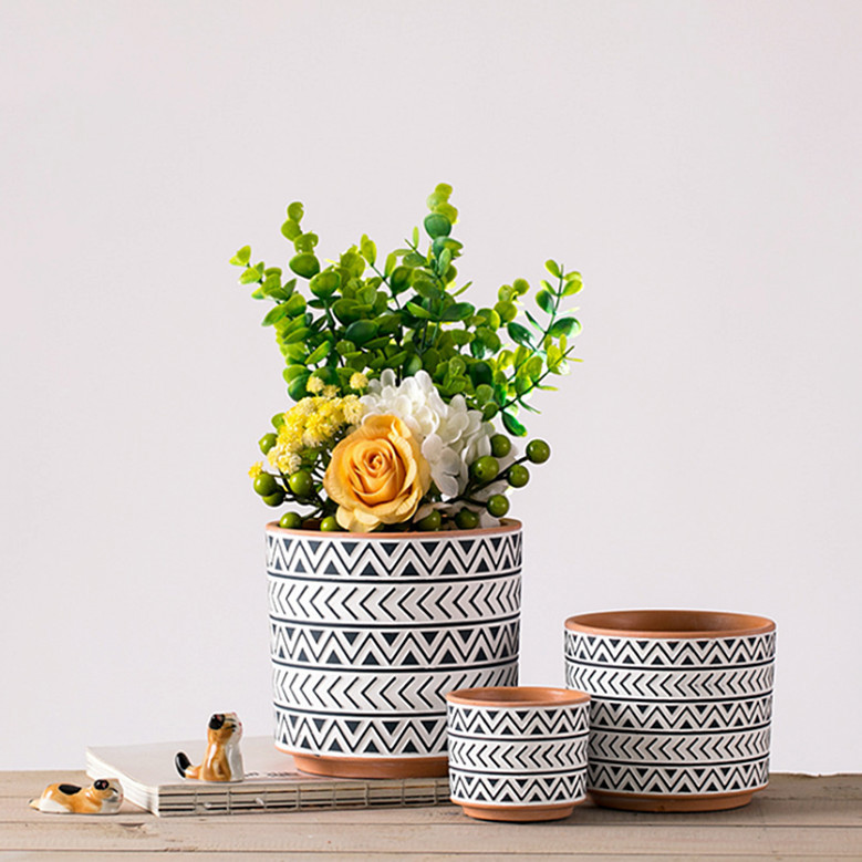 Nordic Style Ceramic Pots with Creative Antique Design | Farmhouse Plant Pot for Home Decor