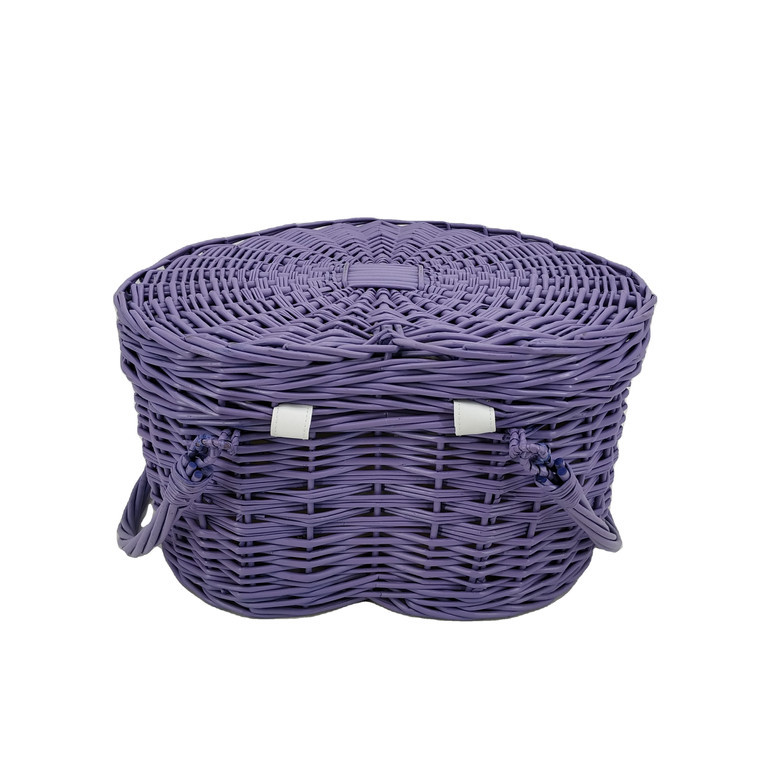 Purple Wicker Basket with Heart Shaped for Valentines Day