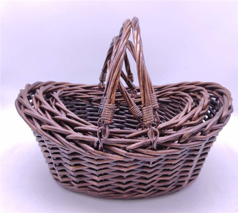 Small Purple Wicker Basket for Easter, Fruit, and Wine