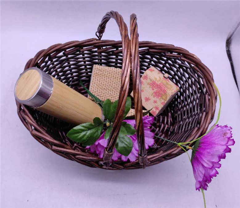 Small Purple Wicker Basket for Easter, Fruit, and Wine