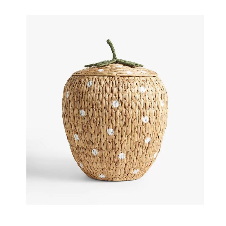 Strawberry Wicker Baskets With Water Hyacinth for Home Decor