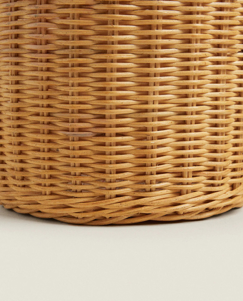 Tall Wicker Basket with Side Handles For Farmhouse and Vintage Style