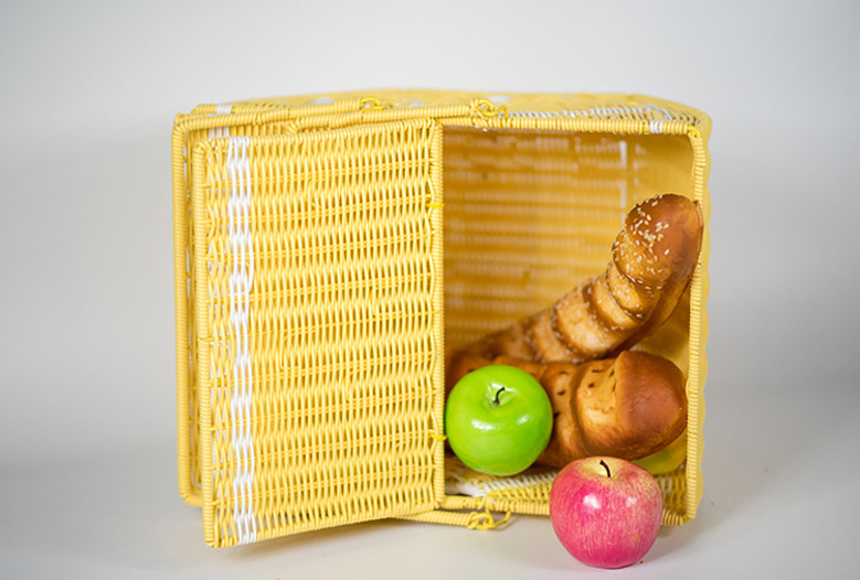 Woven Yellow Watermelon Wicker Picnic Basket | Fun and Functional Outdoor Basket