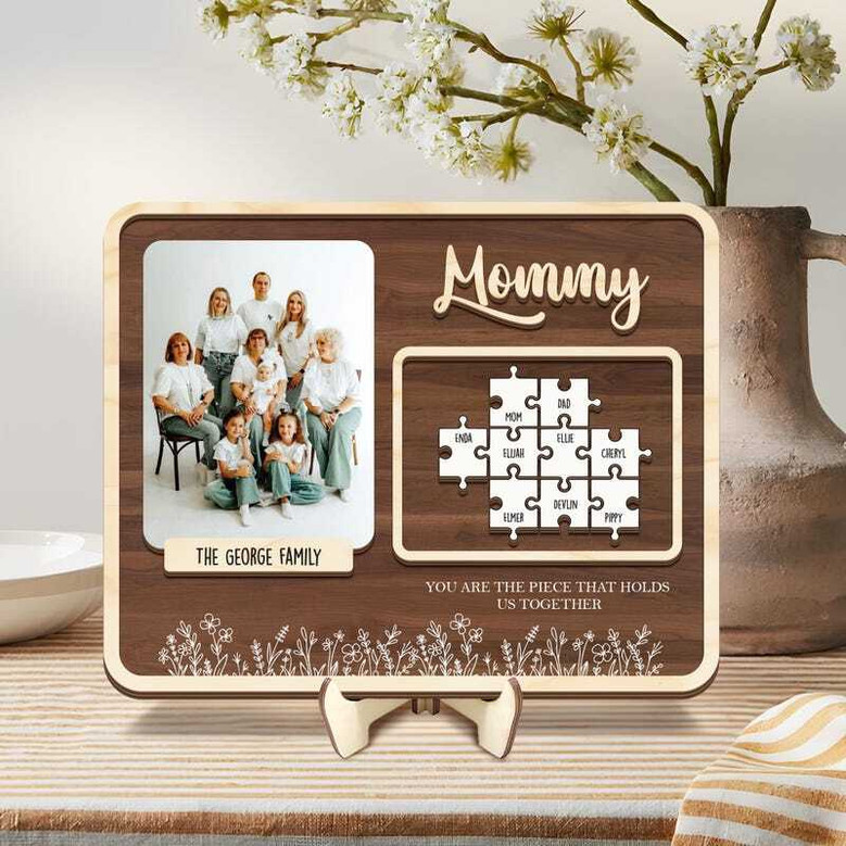 Personalized Mom Puzzle Wood Sign From Children - 'You Are The Piece That Holds Us Together'