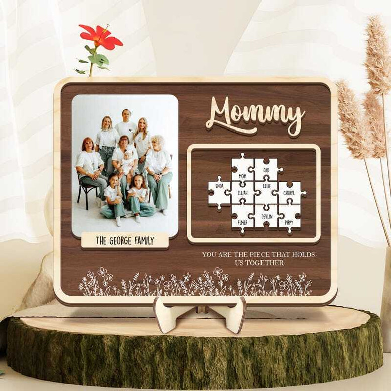 Personalized Mom Puzzle Wood Sign From Children - 'You Are The Piece That Holds Us Together'