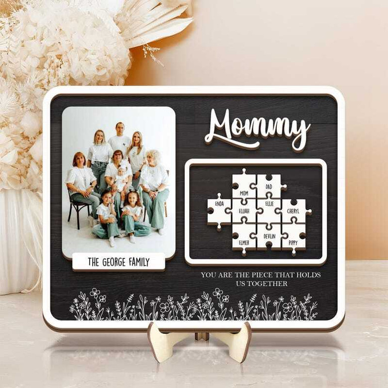 Personalized Mom Puzzle Wood Sign From Children - 'You Are The Piece That Holds Us Together'