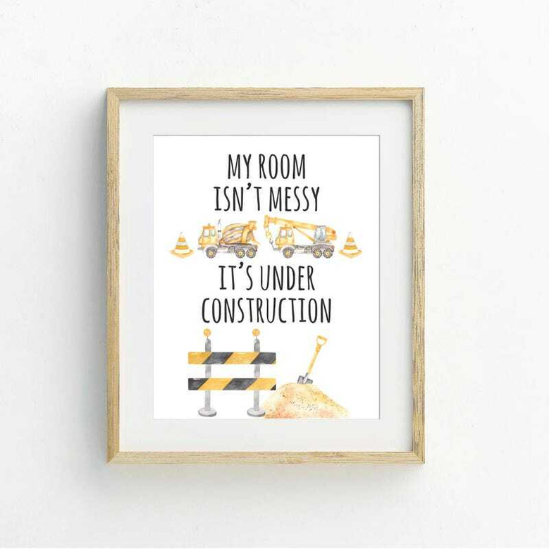 Watercolor Construction Canvas Set For Boys' Bedroom Decor - Nursery Wall Art