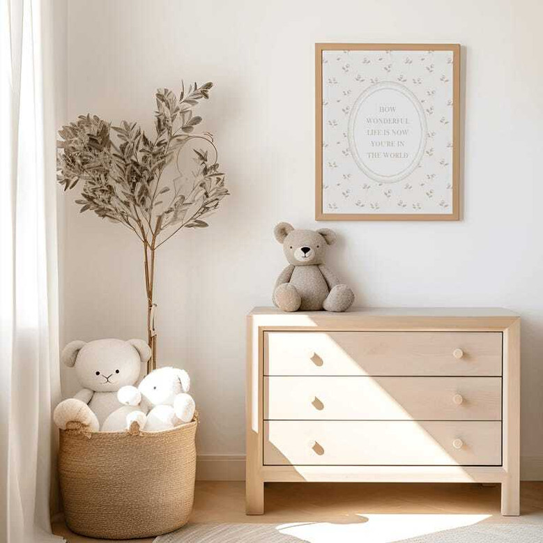 Nursery quote canvas with neutral floral vintage art, muted earthy tones and sweet typography, new baby gift for a girl